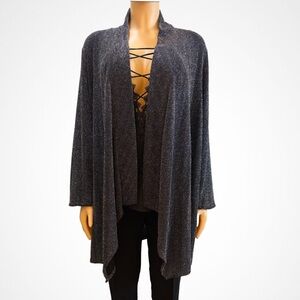 Calvin Klein Black Metallic Cardigan Sweater Sz 1X